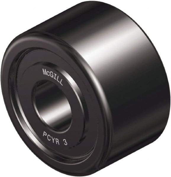 McGill - 1-3/4" Bore, 5" Roller Diam x 3-3/4" Roller Width, Steel Plain Yoke Roller - 35,800 Lb Dynamic Load Capacity, 2.85" Overall Width - Industrial Tool & Supply