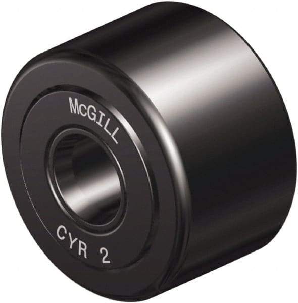 McGill - 1/2" Bore, 1-3/4" Roller Diam x 1" Roller Width, Steel Yoke Cam Follower - 6,385 Lb Dynamic Load Capacity, 1-1/16" Overall Width - Industrial Tool & Supply