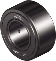 McGill - 17mm Bore, 40mm Roller Diam x 20mm Width, Steel Crowned Yoke Roller - 4,366 Lb Dynamic Load Capacity, 21mm Overall Width - Industrial Tool & Supply