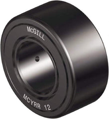 McGill - 40mm Bore, 80mm Roller Diam x 35mm Width, Steel Crowned Sealed Yoke Roller - 9,326 Lb Dynamic Load Capacity, 32mm Overall Width - Industrial Tool & Supply