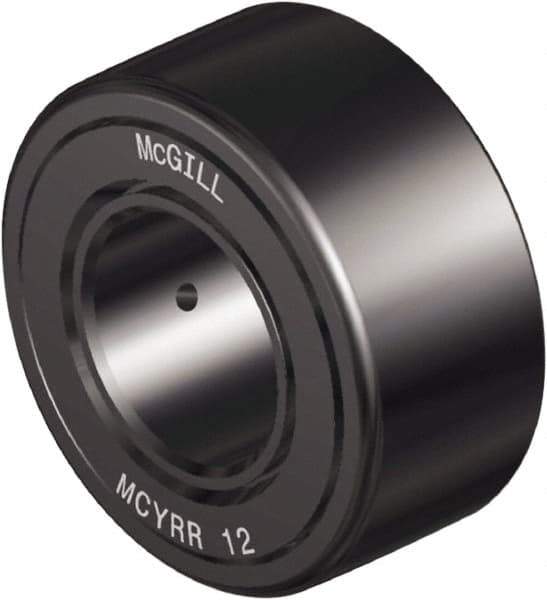 McGill - 17mm Bore, 40mm Roller Diam x 20mm Width, Steel Crowned Sealed Yoke Roller - 2,999 Lb Dynamic Load Capacity, 21mm Overall Width - Industrial Tool & Supply