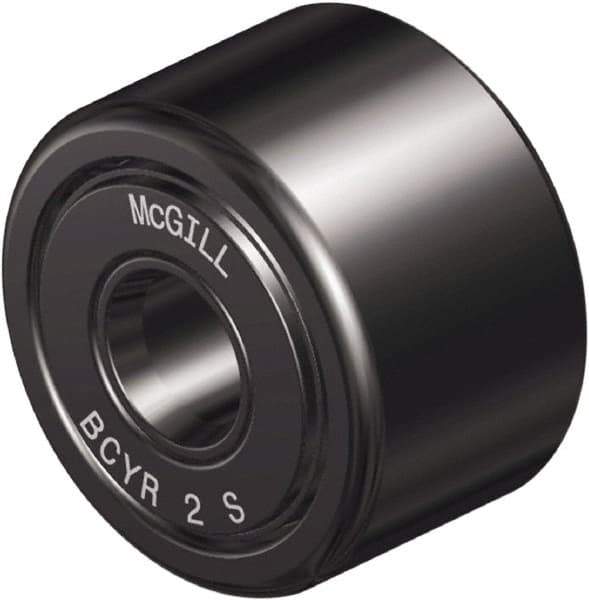 McGill - 3/8" Bore, 1-1/4" Roller Diam x 3/4" Roller Width, Steel Sealed Self-Lubricating Yoke Cam Follower with Nonmetallic Bushing - 0.81" Overall Width - Industrial Tool & Supply