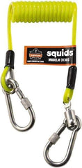 Ergodyne - 50" Long, 2 Lb Capacity, 0 Leg Carabiner Harness Lanyard - Vinyl Covered Aircraft Cable, Carabiner Anchorage Connection - Industrial Tool & Supply