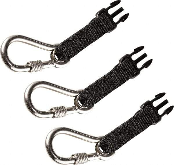 Ergodyne - 0.5' Long, 1 Lb Capacity, 0 Leg Quick Connect Harness Carabiner - Technora Cord, Carabiner Anchorage Connection - Industrial Tool & Supply