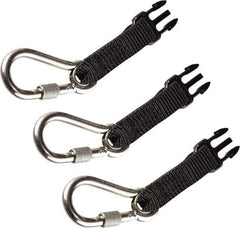 Ergodyne - 0.5' Long, 1 Lb Capacity, 0 Leg Quick Connect Harness Carabiner - Technora Cord, Carabiner Anchorage Connection - Industrial Tool & Supply