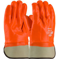 ‎58-7305 Coated Supported Gloves - Supported PVC - Foam Lined - HV Orange - Smooth - SC - Exact Industrial Supply