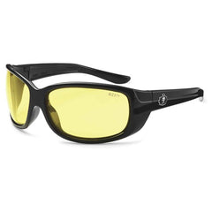 ERDA Yellow Lens Black Safety Glasses - Industrial Tool & Supply