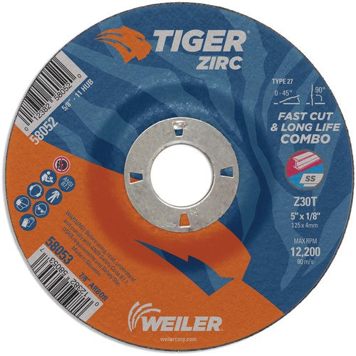 5X1/8X7/8 Z30T ZIRC T27 COMBO WHL - Industrial Tool & Supply
