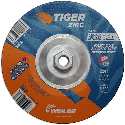 7X1/4 Z24T ZIRC T28 GRIND WHEEL - Industrial Tool & Supply