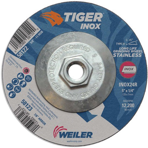 5X1/4 TIGER INOX TYPE 27 GRIND WHL - Industrial Tool & Supply