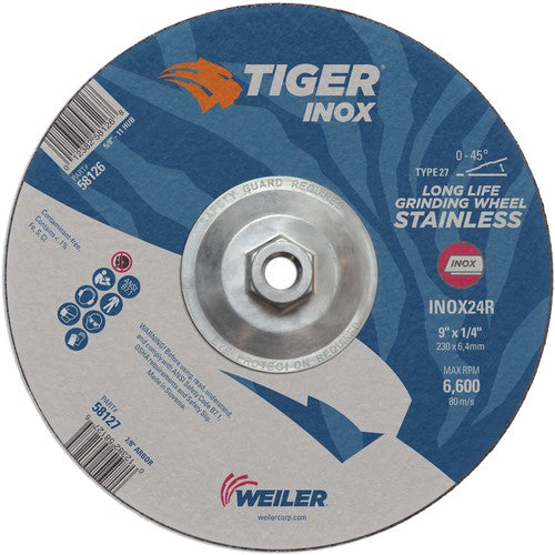 9X1/4 TIGER INOX TYPE 27 GRIND WHL - Industrial Tool & Supply