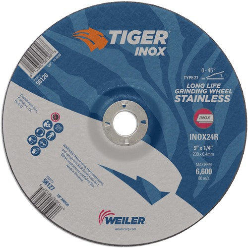 9X1/4 TIGER INOX TYPE 27 GRIND WHL - Industrial Tool & Supply