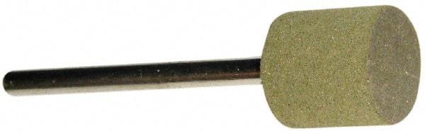 Grier Abrasives - 1/2" Max Diam x 1/2" Thick, Cylinder W185, Rubberized Point - Medium Grade, Aluminum Oxide, Mounted - Industrial Tool & Supply