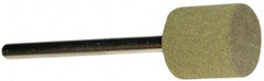 Grier Abrasives - 1/2" Max Diam x 1/2" Thick, Cylinder W185, Rubberized Point - Medium Grade, Aluminum Oxide, Mounted - Industrial Tool & Supply