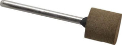 Grier Abrasives - 1/2" Max Diam x 1/2" Thick, Cylinder W185, Rubberized Point - Fine Grade, Aluminum Oxide, Mounted - Industrial Tool & Supply