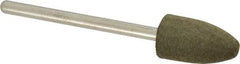 Grier Abrasives - 3/8" Max Diam x 2-1/4" Long, Cone B52, Rubberized Point - Medium Grade, Aluminum Oxide, Mounted - Industrial Tool & Supply