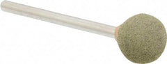 Grier Abrasives - 1/2" Max Diam x 1-3/4" Long, Ball B121, Rubberized Point - Medium Grade, Aluminum Oxide, Mounted - Industrial Tool & Supply
