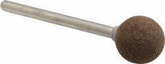 Grier Abrasives - 1/2" Max Diam x 1-3/4" Long, Ball B121, Rubberized Point - Medium Grade, Aluminum Oxide, Mounted - Industrial Tool & Supply