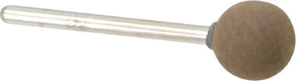 Grier Abrasives - 1/2" Max Diam x 1-3/4" Long, Ball B121, Rubberized Point - Fine Grade, Aluminum Oxide, Mounted - Industrial Tool & Supply