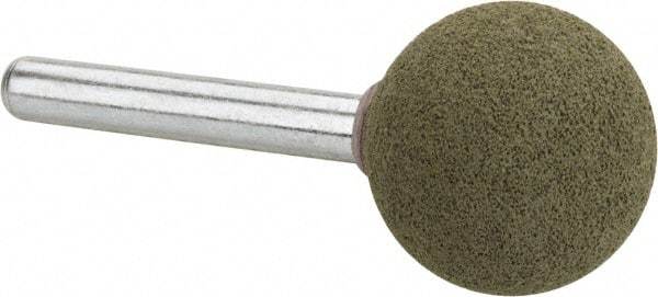 Grier Abrasives - 1" Max Diam x 2-1/4" Long, Cone A2, Rubberized Point - Coarse Grade, Aluminum Oxide, Mounted - Industrial Tool & Supply