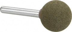 Grier Abrasives - 1" Max Diam x 2-1/4" Long, Cone A2, Rubberized Point - Coarse Grade, Aluminum Oxide, Mounted - Industrial Tool & Supply