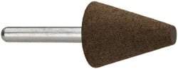 Grier Abrasives - 1" Max Diam x 2-1/4" Long, Cone A2, Rubberized Point - Coarse Grade, Aluminum Oxide, Mounted - Industrial Tool & Supply