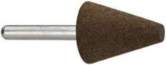 Grier Abrasives - 1" Max Diam x 2-1/4" Long, Cone A2, Rubberized Point - Coarse Grade, Aluminum Oxide, Mounted - Industrial Tool & Supply