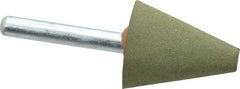 Grier Abrasives - 1" Max Diam x 2-1/4" Long, Cone A2, Rubberized Point - Medium Grade, Aluminum Oxide, Mounted - Industrial Tool & Supply