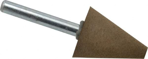 Grier Abrasives - 1" Max Diam x 2-1/4" Long, Cone A2, Rubberized Point - Medium Grade, Aluminum Oxide, Mounted - Industrial Tool & Supply