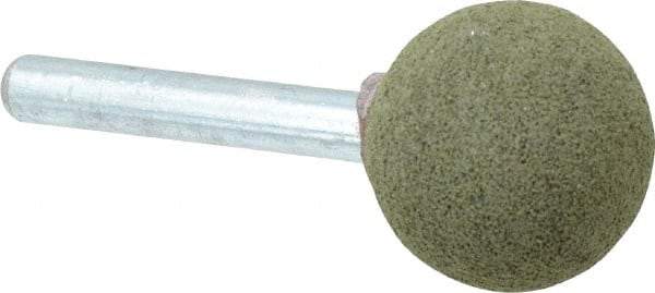 Grier Abrasives - 1" Max Diam x 2" Long, Ball A25, Rubberized Point - Coarse Grade, Aluminum Oxide, Mounted - Industrial Tool & Supply