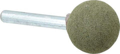 Grier Abrasives - 1" Max Diam x 2" Long, Ball A25, Rubberized Point - Coarse Grade, Aluminum Oxide, Mounted - Industrial Tool & Supply