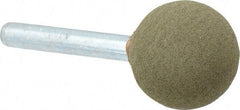 Grier Abrasives - 1" Max Diam x 2" Long, Ball A25, Rubberized Point - Medium Grade, Aluminum Oxide, Mounted - Industrial Tool & Supply