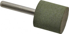 Grier Abrasives - 1" Max Diam x 2-1/2" Long, Cylinder W220, Rubberized Point - Coarse Grade, Aluminum Oxide, Mounted - Industrial Tool & Supply