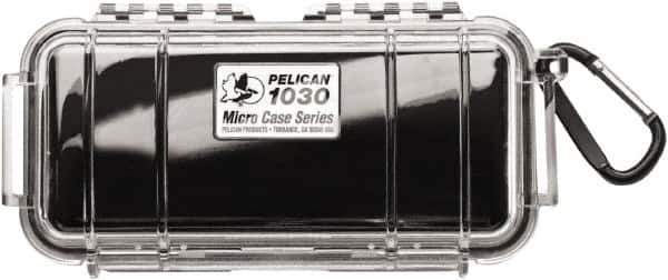 Pelican Products, Inc. - 3-7/8" Wide x 2-7/16" High, Clamshell Hard Case - Clear/Black, Polycarbonate - Industrial Tool & Supply