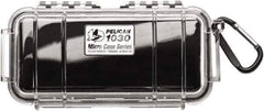 Pelican Products, Inc. - 3-7/8" Wide x 2-7/16" High, Clamshell Hard Case - Clear/Black, Polycarbonate - Industrial Tool & Supply