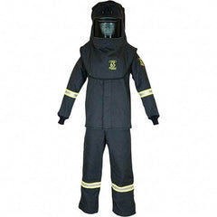 Oberon - Size 2XL, 4 HRC, 12.5 oz Arc Flash Clothing Kit - 76 cal per Sq cm, Hood Protection, Bib Overalls - Industrial Tool & Supply