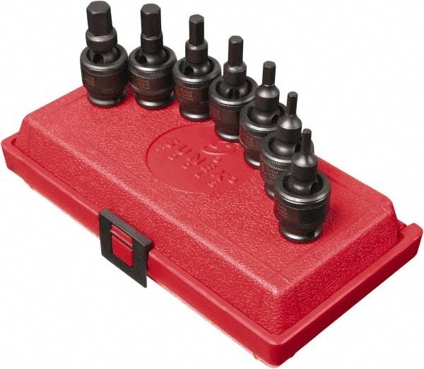 Sunex Tools - 7 Piece 3/8" Drive Metric Impact Hex Bit Socket Set - 4 to 12mm Hex - Industrial Tool & Supply