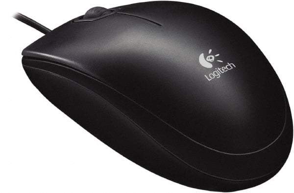 Logitech - Black Corded Mouse - Use with Mac OS X, Windows XP, Vista 7, 8 - Industrial Tool & Supply