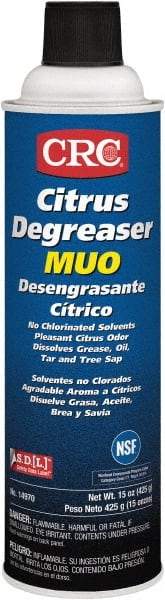 CRC - 20 oz Aerosol Cleaner/Degreaser - Aerosol, d-Limonene Solvent, Petroleum Distillate, Citrus - Industrial Tool & Supply
