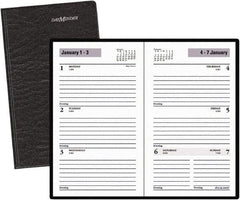 DayMinder - 52 Sheet, 3-1/2 x 6-3/16", Weekly Planner - Black - Industrial Tool & Supply