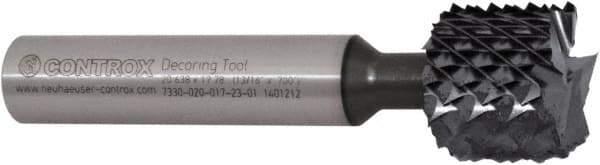Controx - 14.99mm Diam, 0.45" LOC, Square End, Solid Carbide Diamond Pattern Router Bit - Right Hand Cut, 2-61/64" OAL - Industrial Tool & Supply