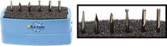 M.A. Ford - 6 Piece, 3mm Shank Burr Set - Solid Carbide, Multiple Head Shapes, 3° Included Angle - Industrial Tool & Supply