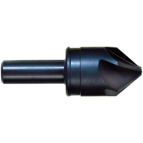 M.A. Ford - 3/4" Head Diam, 1/2" Shank Diam, 6 Flute 90° High Speed Steel Countersink - 2-3/4" OAL - Industrial Tool & Supply