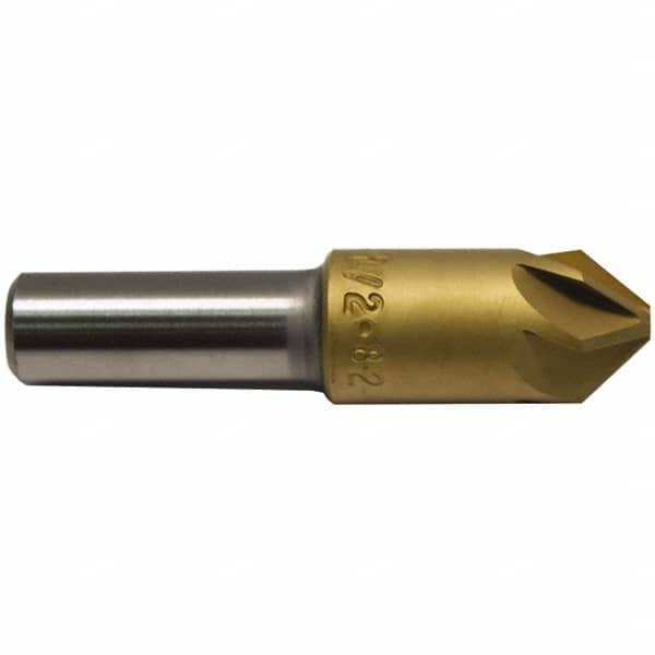 M.A. Ford - 1" Head Diam, 1/2" Shank Diam, 6 Flute 120° High Speed Steel Countersink - Industrial Tool & Supply