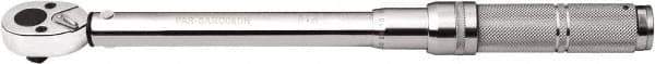 Paramount - 3/8" Drive Micrometer Type Ratchet Head Torque Wrench - 4.5 N/m to 23 N/m Torque, 11-21/32" OAL, 1 In/Lb Graduation - Industrial Tool & Supply