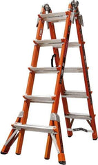 Little Giant Ladder - 18 Steps, 18' High, Type IA Rating, Fiberglass Multi-Use Ladder - 300 Lb Load Capacity, 29" Base Width - Industrial Tool & Supply