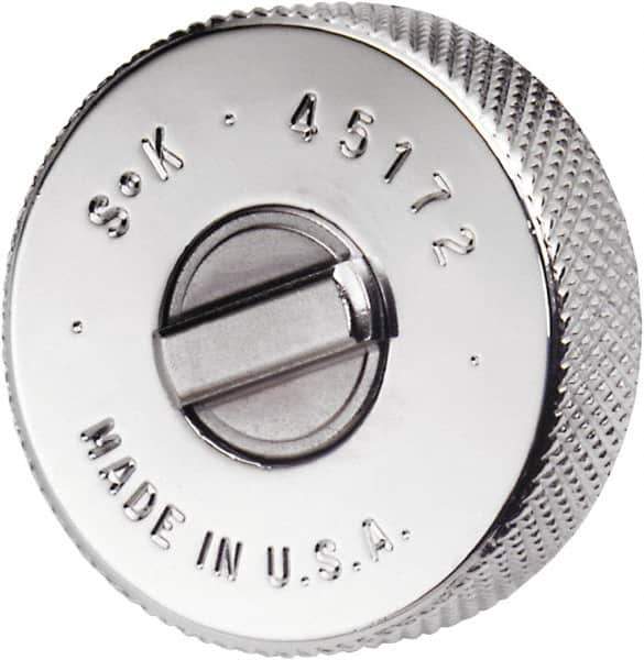 SK - 3/8" Drive Round Head Thumbwheel Ratchet - Chrome-Plated Finish, 38.1mm OAL, 60 Gear Teeth, L-Wrench Handle - Industrial Tool & Supply