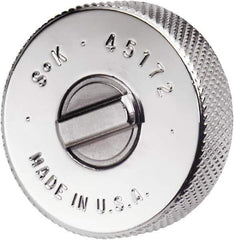 SK - 3/8" Drive Round Head Thumbwheel Ratchet - Chrome-Plated Finish, 38.1mm OAL, 60 Gear Teeth, L-Wrench Handle - Industrial Tool & Supply