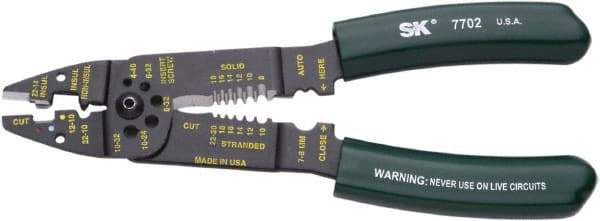 SK - 9-1/2" OAL, 10 AWG Capacity, Cutting Pliers - Vinyl Cushion Handle - Industrial Tool & Supply