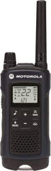 Motorola - 35 Mile Range, 22 Channel, 1.5 Watt, Series T400, Recreational Two Way Radio - FRS/GMRS Band, 462.55 to 467.7125 Hz, AA & NiMH Battery, 10 NiMH & 26 AA hr Life, 7.54" High x 2.26" Wide x 1.37" Deep, Scanning, Low Battery Alerts - Industrial Tool & Supply